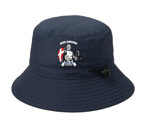 Bucket hat blu Sass Gurdona disponibile allo Spazio Sass